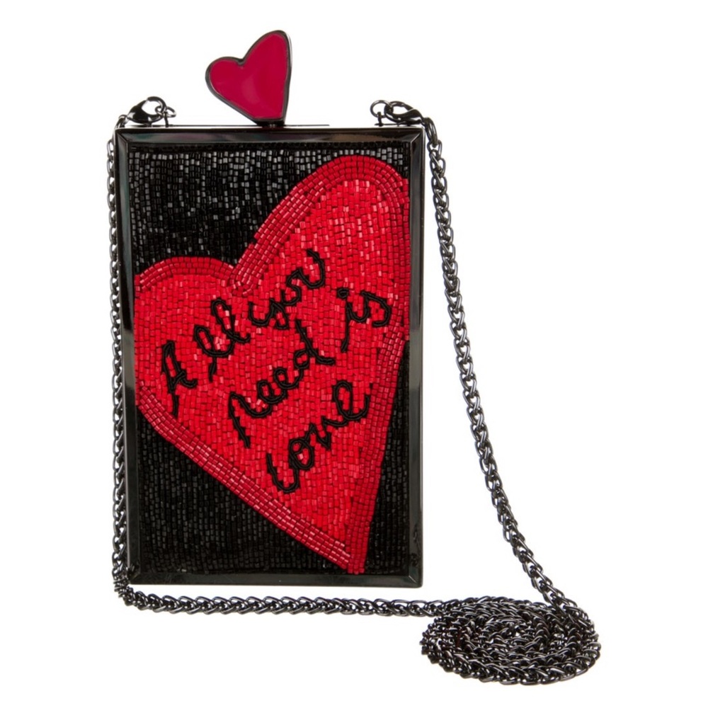 Alice + Olivia The Beatles “All You Need Is Love” Beaded Handbag